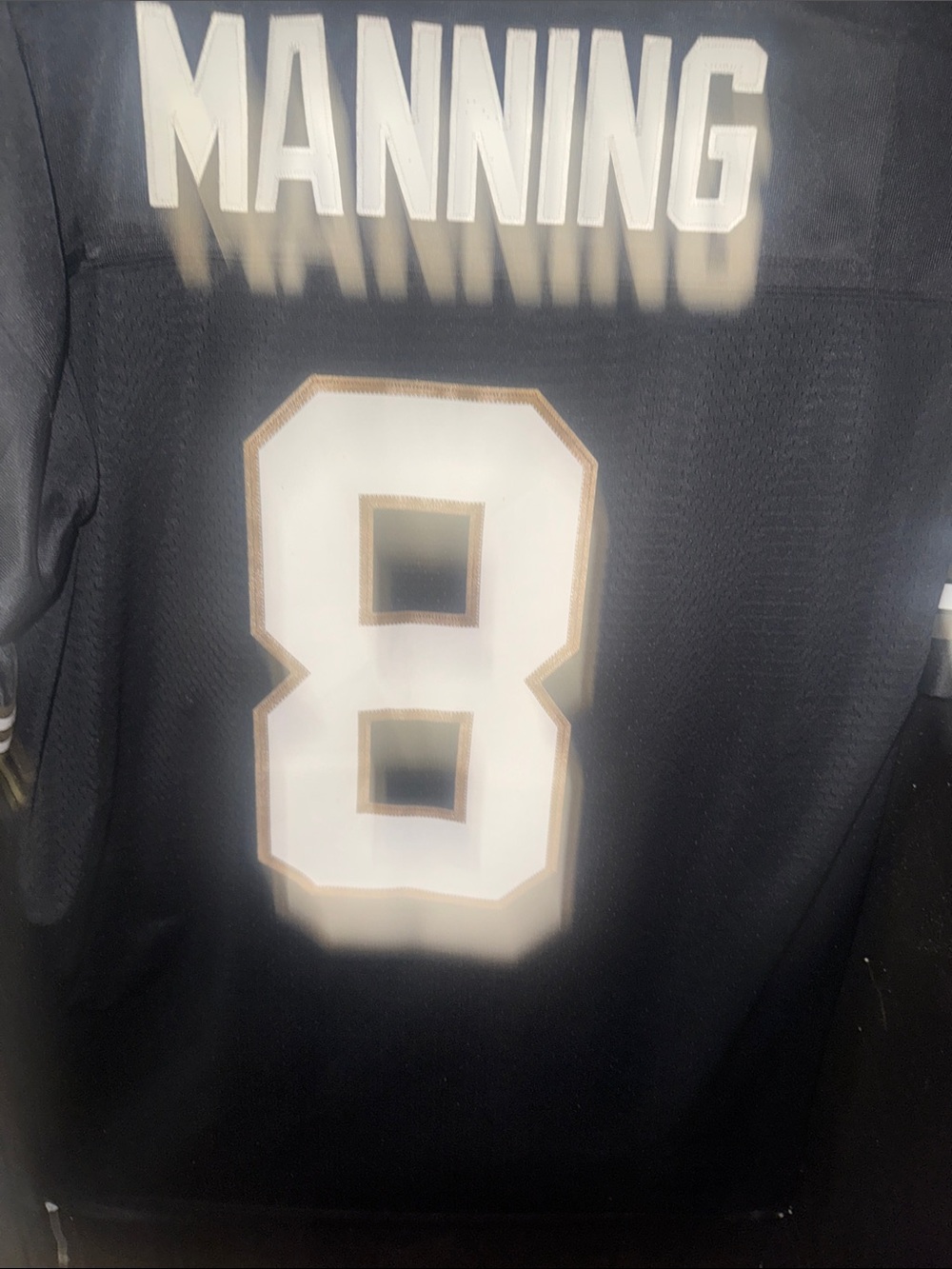 Unsigned Black Football Jersey with White Number 8